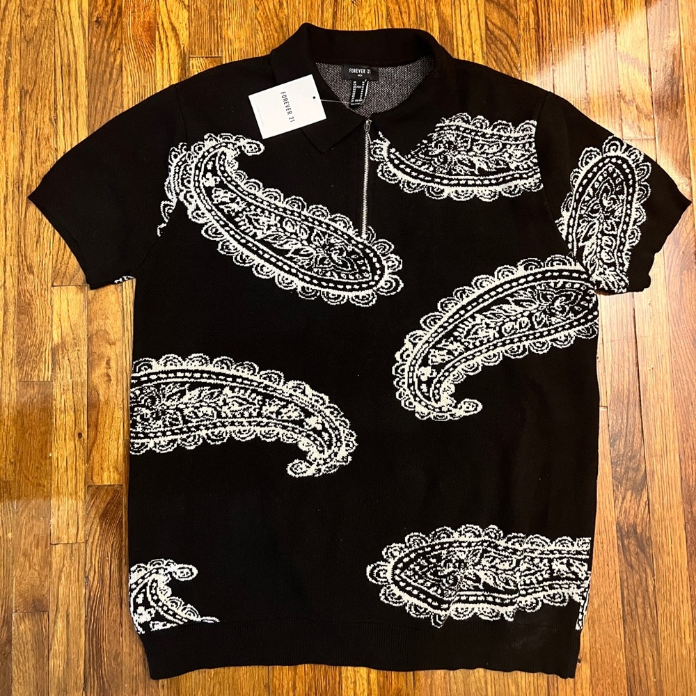 Black forever 21 polo shirt